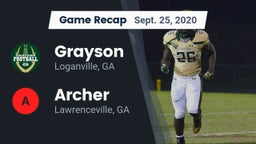 Recap: Grayson  vs. Archer  2020