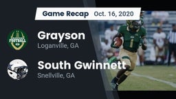 Recap: Grayson  vs. South Gwinnett  2020