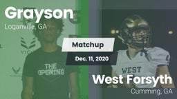 Matchup: Grayson  vs. West Forsyth  2020