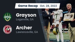 Recap: Grayson  vs. Archer  2022