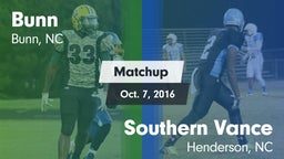 Matchup: Bunn vs. Southern Vance  2016