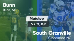 Matchup: Bunn vs. South Granville  2016