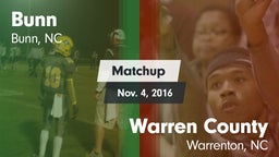Matchup: Bunn vs. Warren County  2016