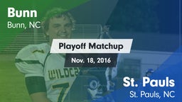 Matchup: Bunn vs. St. Pauls  2016