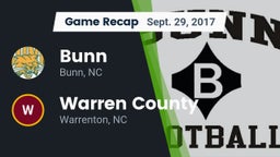 Recap: Bunn  vs. Warren County  2017