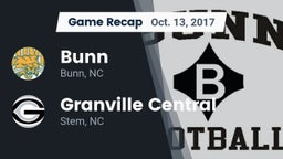 Recap: Bunn  vs. Granville Central  2017