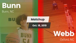 Matchup: Bunn vs. Webb  2019