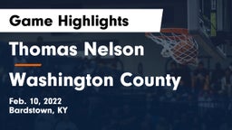 Thomas Nelson  vs Washington County  Game Highlights - Feb. 10, 2022