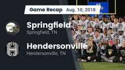 Recap: Springfield  vs. Hendersonville  2018