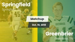 Matchup: Springfield vs. Greenbrier  2018