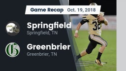 Recap: Springfield  vs. Greenbrier  2018