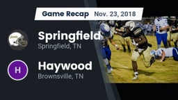Recap: Springfield  vs. Haywood  2018