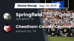 Recap: Springfield  vs. Cheatham County Central  2019