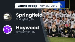 Recap: Springfield  vs. Haywood  2019