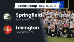 Recap: Springfield  vs. Lexington  2019