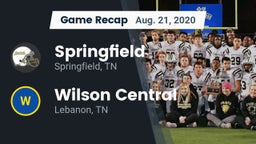 Recap: Springfield  vs. Wilson Central  2020