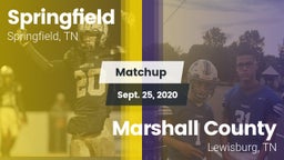 Matchup: Springfield vs. Marshall County  2020