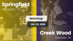 Matchup: Springfield vs. Creek Wood  2020