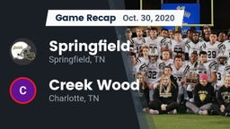 Recap: Springfield  vs. Creek Wood  2020