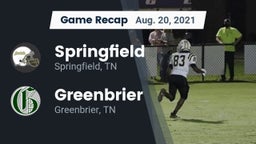 Recap: Springfield  vs. Greenbrier  2021