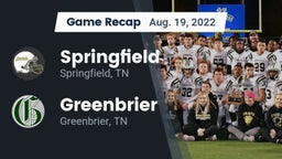 Recap: Springfield  vs. Greenbrier  2022