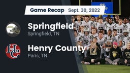 Recap: Springfield  vs. Henry County  2022