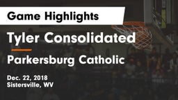 Tyler Consolidated  vs Parkersburg Catholic  Game Highlights - Dec. 22, 2018