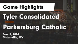 Tyler Consolidated  vs Parkersburg Catholic Game Highlights - Jan. 5, 2024