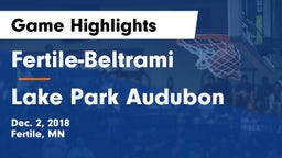 Fertile-Beltrami  vs Lake Park Audubon Game Highlights - Dec. 2, 2018