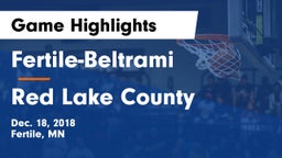 Fertile-Beltrami  vs Red Lake County Game Highlights - Dec. 18, 2018