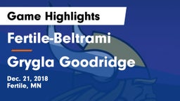 Fertile-Beltrami  vs Grygla Goodridge Game Highlights - Dec. 21, 2018