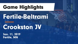 Fertile-Beltrami  vs Crookston JV Game Highlights - Jan. 11, 2019