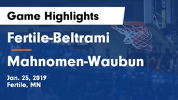 Fertile-Beltrami  vs Mahnomen-Waubun  Game Highlights - Jan. 25, 2019