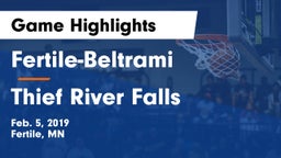 Fertile-Beltrami  vs Thief River Falls  Game Highlights - Feb. 5, 2019