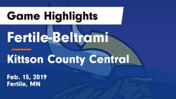 Fertile-Beltrami  vs Kittson County Central Game Highlights - Feb. 15, 2019