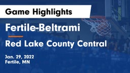 Fertile-Beltrami  vs Red Lake County Central Game Highlights - Jan. 29, 2022