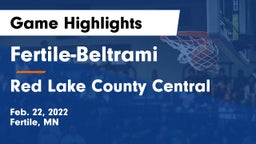 Fertile-Beltrami  vs Red Lake County Central Game Highlights - Feb. 22, 2022
