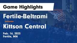 Fertile-Beltrami  vs Kittson Central  Game Highlights - Feb. 16, 2023