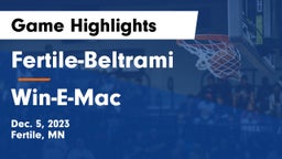 Fertile-Beltrami  vs Win-E-Mac  Game Highlights - Dec. 5, 2023