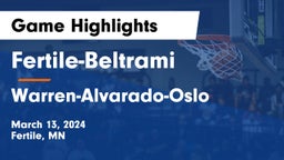 Fertile-Beltrami  vs Warren-Alvarado-Oslo  Game Highlights - March 13, 2024