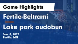 Fertile-Beltrami  vs Lake park audobun Game Highlights - Jan. 8, 2019