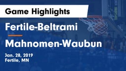 Fertile-Beltrami  vs Mahnomen-Waubun  Game Highlights - Jan. 28, 2019