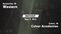 Matchup: Western vs. Culver Academies 2016
