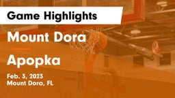 Mount Dora  vs Apopka  Game Highlights - Feb. 3, 2023