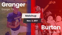 Matchup: Granger  vs. Burton  2017
