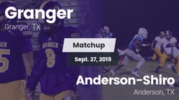 Matchup: Granger  vs. Anderson-Shiro  2019