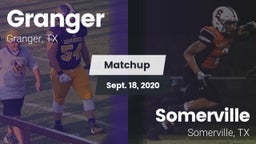 Matchup: Granger  vs. Somerville  2020
