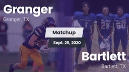 Matchup: Granger  vs. Bartlett  2020