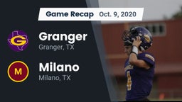 Recap: Granger  vs. Milano  2020