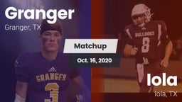 Matchup: Granger  vs. Iola  2020